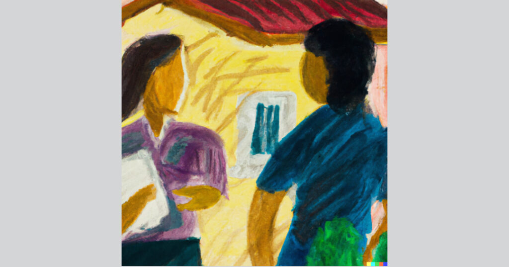 Couple searching for their dream home with a checklist of ideal criteria